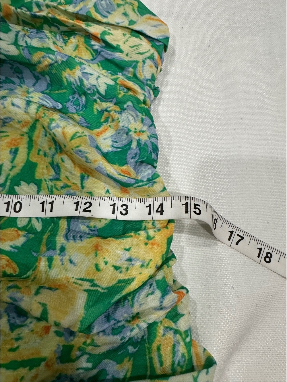 NWT Hello Molly Green Floral Strapless Ruched Bubble Hem Mini Dress Medium 6 - Picture 8 of 9